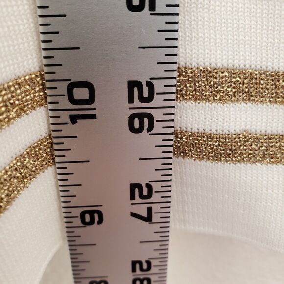 Desigual Women's XL Off-White Burnout Velvet Floral Sheer Top Gold Trim Pullover - Picture 8 of 15